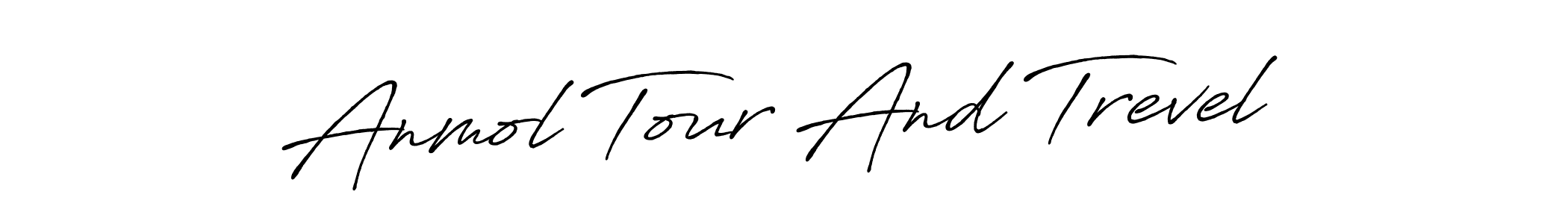 Create a beautiful signature design for name Anmol Tour And Trevel. With this signature (Antro_Vectra_Bolder) fonts, you can make a handwritten signature for free. Anmol Tour And Trevel signature style 7 images and pictures png