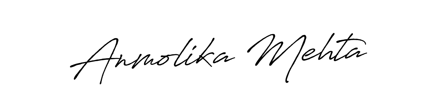 Create a beautiful signature design for name Anmolika Mehta. With this signature (Antro_Vectra_Bolder) fonts, you can make a handwritten signature for free. Anmolika Mehta signature style 7 images and pictures png