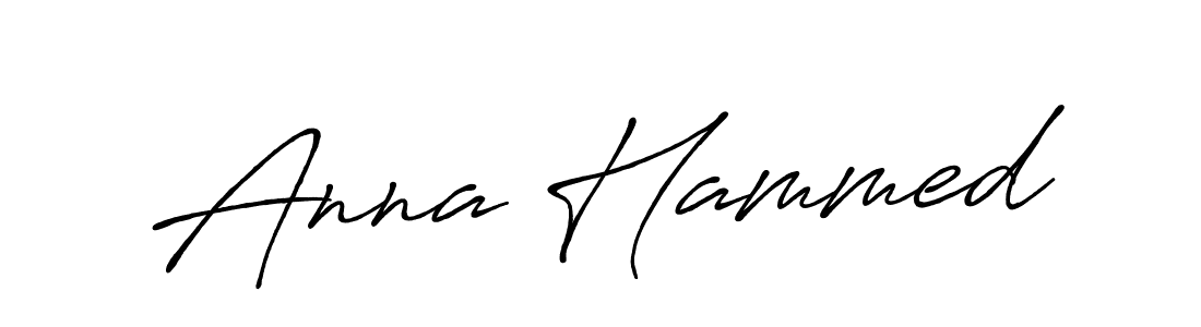 How to make Anna Hammed name signature. Use Antro_Vectra_Bolder style for creating short signs online. This is the latest handwritten sign. Anna Hammed signature style 7 images and pictures png