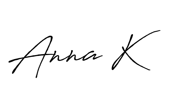 Anna K stylish signature style. Best Handwritten Sign (Antro_Vectra_Bolder) for my name. Handwritten Signature Collection Ideas for my name Anna K. Anna K signature style 7 images and pictures png
