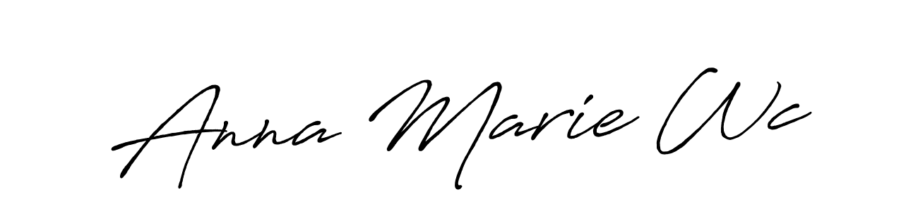 Anna Marie Wc stylish signature style. Best Handwritten Sign (Antro_Vectra_Bolder) for my name. Handwritten Signature Collection Ideas for my name Anna Marie Wc. Anna Marie Wc signature style 7 images and pictures png