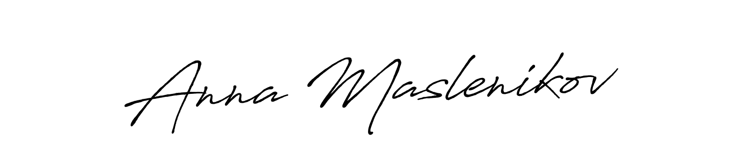 Anna Maslenikov stylish signature style. Best Handwritten Sign (Antro_Vectra_Bolder) for my name. Handwritten Signature Collection Ideas for my name Anna Maslenikov. Anna Maslenikov signature style 7 images and pictures png