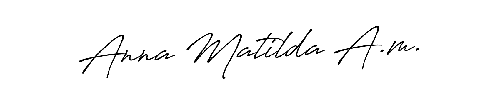 Use a signature maker to create a handwritten signature online. With this signature software, you can design (Antro_Vectra_Bolder) your own signature for name Anna Matilda A.m.. Anna Matilda A.m. signature style 7 images and pictures png