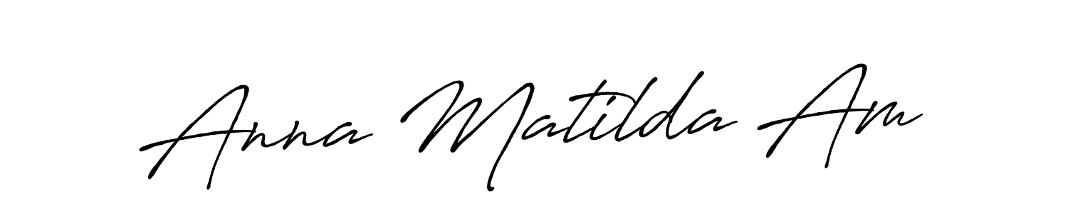 The best way (Antro_Vectra_Bolder) to make a short signature is to pick only two or three words in your name. The name Anna Matilda Am include a total of six letters. For converting this name. Anna Matilda Am signature style 7 images and pictures png