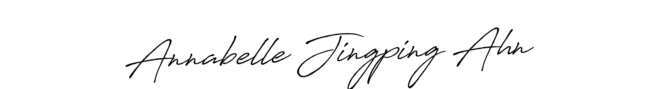 The best way (Antro_Vectra_Bolder) to make a short signature is to pick only two or three words in your name. The name Annabelle Jingping Ahn include a total of six letters. For converting this name. Annabelle Jingping Ahn signature style 7 images and pictures png