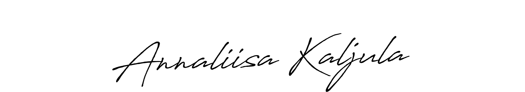 Make a beautiful signature design for name Annaliisa Kaljula. With this signature (Antro_Vectra_Bolder) style, you can create a handwritten signature for free. Annaliisa Kaljula signature style 7 images and pictures png