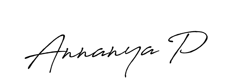 How to make Annanya P name signature. Use Antro_Vectra_Bolder style for creating short signs online. This is the latest handwritten sign. Annanya P signature style 7 images and pictures png