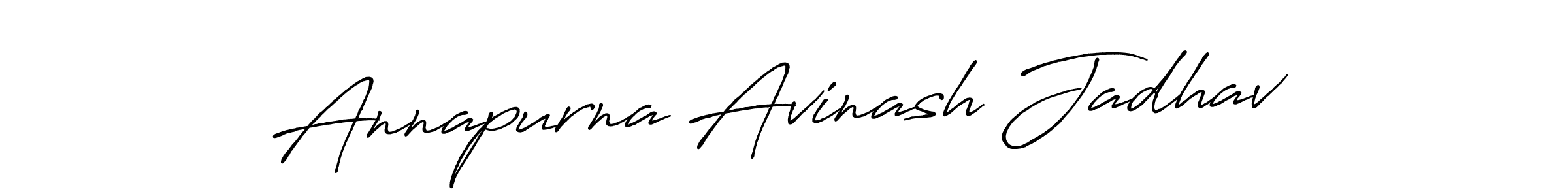 Antro_Vectra_Bolder is a professional signature style that is perfect for those who want to add a touch of class to their signature. It is also a great choice for those who want to make their signature more unique. Get Annapurna Avinash Jadhav name to fancy signature for free. Annapurna Avinash Jadhav signature style 7 images and pictures png