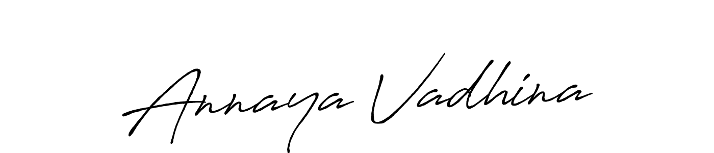 Create a beautiful signature design for name Annaya Vadhina. With this signature (Antro_Vectra_Bolder) fonts, you can make a handwritten signature for free. Annaya Vadhina signature style 7 images and pictures png
