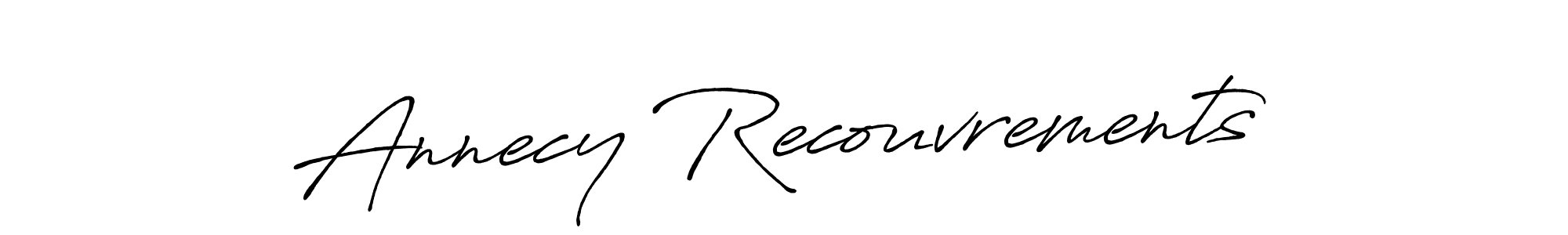 How to make Annecy Recouvrements name signature. Use Antro_Vectra_Bolder style for creating short signs online. This is the latest handwritten sign. Annecy Recouvrements signature style 7 images and pictures png