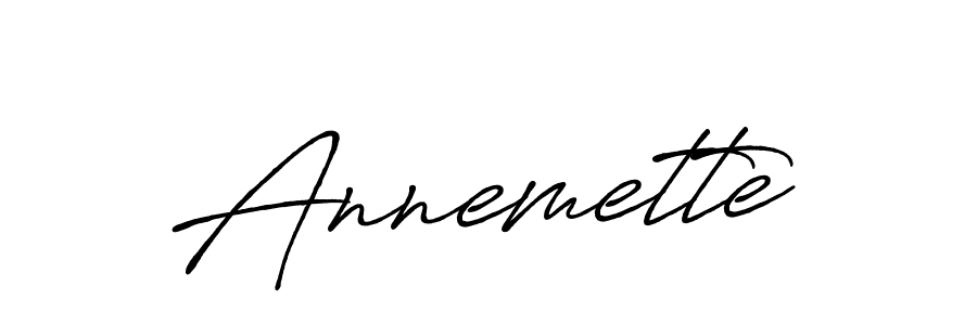 How to make Annemette name signature. Use Antro_Vectra_Bolder style for creating short signs online. This is the latest handwritten sign. Annemette signature style 7 images and pictures png