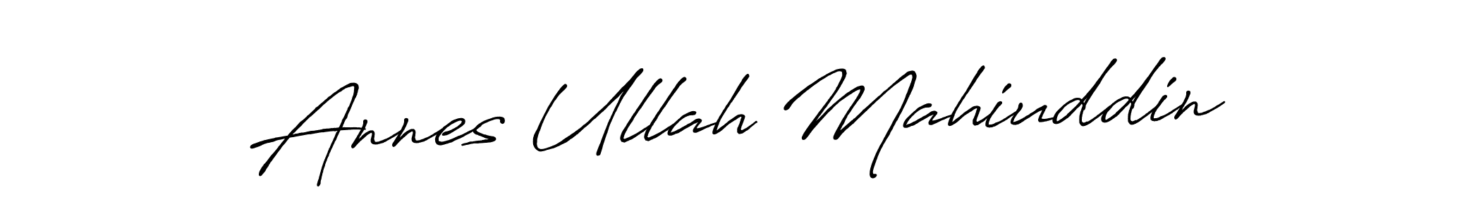 The best way (Antro_Vectra_Bolder) to make a short signature is to pick only two or three words in your name. The name Annes Ullah Mahiuddin include a total of six letters. For converting this name. Annes Ullah Mahiuddin signature style 7 images and pictures png