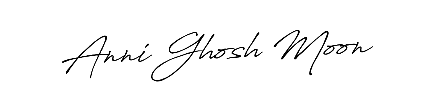 Anni Ghosh Moon stylish signature style. Best Handwritten Sign (Antro_Vectra_Bolder) for my name. Handwritten Signature Collection Ideas for my name Anni Ghosh Moon. Anni Ghosh Moon signature style 7 images and pictures png