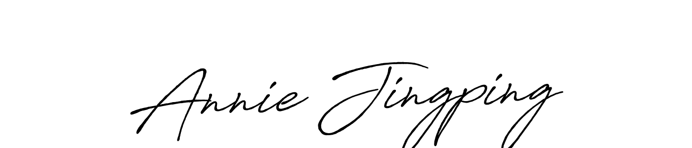 if you are searching for the best signature style for your name Annie Jingping. so please give up your signature search. here we have designed multiple signature styles  using Antro_Vectra_Bolder. Annie Jingping signature style 7 images and pictures png