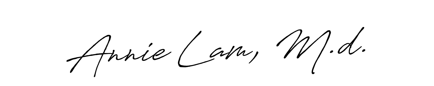 Use a signature maker to create a handwritten signature online. With this signature software, you can design (Antro_Vectra_Bolder) your own signature for name Annie Lam, M.d.. Annie Lam, M.d. signature style 7 images and pictures png