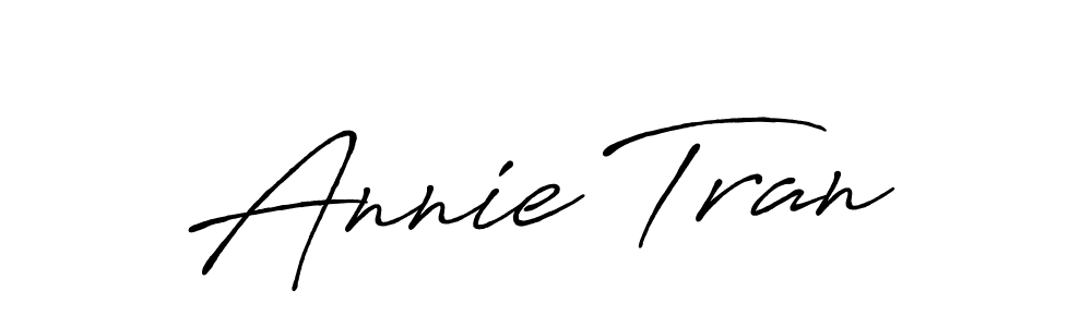 You should practise on your own different ways (Antro_Vectra_Bolder) to write your name (Annie Tran) in signature. don't let someone else do it for you. Annie Tran signature style 7 images and pictures png