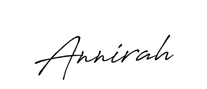 Use a signature maker to create a handwritten signature online. With this signature software, you can design (Antro_Vectra_Bolder) your own signature for name Annirah. Annirah signature style 7 images and pictures png