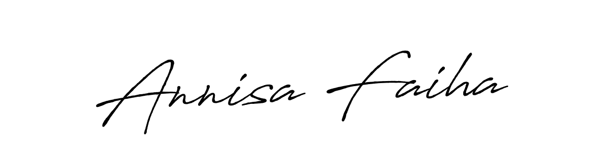 Make a beautiful signature design for name Annisa Faiha. With this signature (Antro_Vectra_Bolder) style, you can create a handwritten signature for free. Annisa Faiha signature style 7 images and pictures png