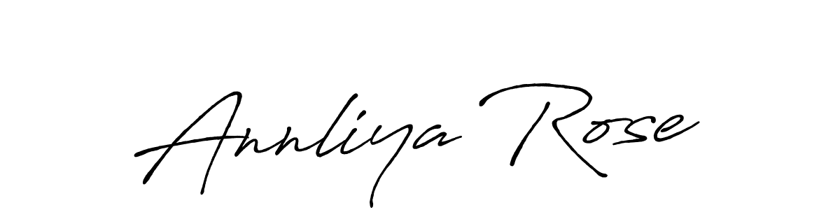 How to make Annliya Rose name signature. Use Antro_Vectra_Bolder style for creating short signs online. This is the latest handwritten sign. Annliya Rose signature style 7 images and pictures png