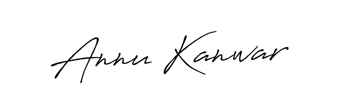 Create a beautiful signature design for name Annu Kanwar. With this signature (Antro_Vectra_Bolder) fonts, you can make a handwritten signature for free. Annu Kanwar signature style 7 images and pictures png