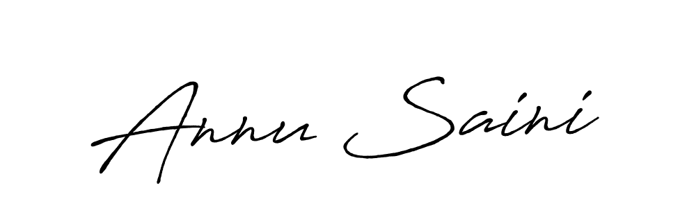 Create a beautiful signature design for name Annu Saini. With this signature (Antro_Vectra_Bolder) fonts, you can make a handwritten signature for free. Annu Saini signature style 7 images and pictures png