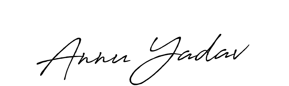 Antro_Vectra_Bolder is a professional signature style that is perfect for those who want to add a touch of class to their signature. It is also a great choice for those who want to make their signature more unique. Get Annu Yadav name to fancy signature for free. Annu Yadav signature style 7 images and pictures png