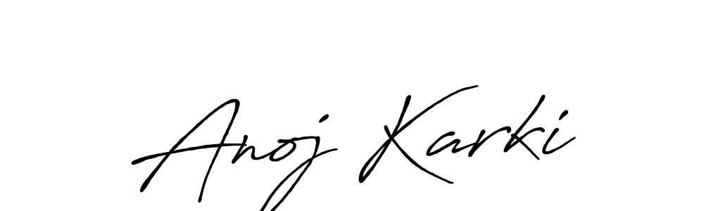 Use a signature maker to create a handwritten signature online. With this signature software, you can design (Antro_Vectra_Bolder) your own signature for name Anoj Karki. Anoj Karki signature style 7 images and pictures png