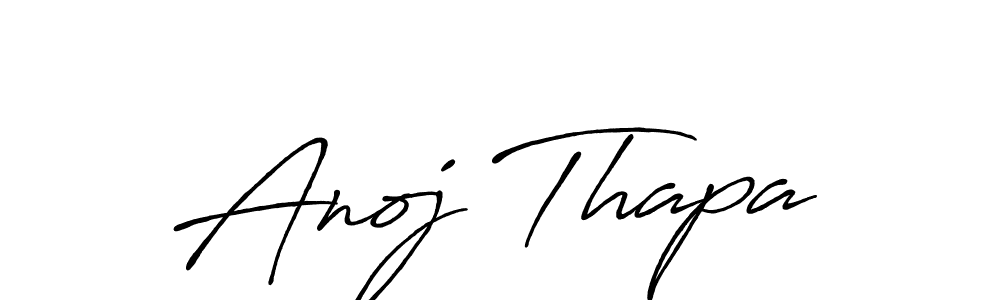 Design your own signature with our free online signature maker. With this signature software, you can create a handwritten (Antro_Vectra_Bolder) signature for name Anoj Thapa. Anoj Thapa signature style 7 images and pictures png