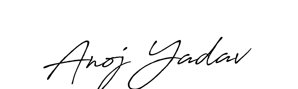 Make a beautiful signature design for name Anoj Yadav. With this signature (Antro_Vectra_Bolder) style, you can create a handwritten signature for free. Anoj Yadav signature style 7 images and pictures png