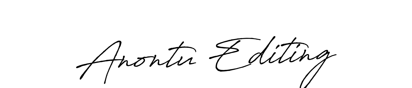 The best way (Antro_Vectra_Bolder) to make a short signature is to pick only two or three words in your name. The name Anontu Editing include a total of six letters. For converting this name. Anontu Editing signature style 7 images and pictures png