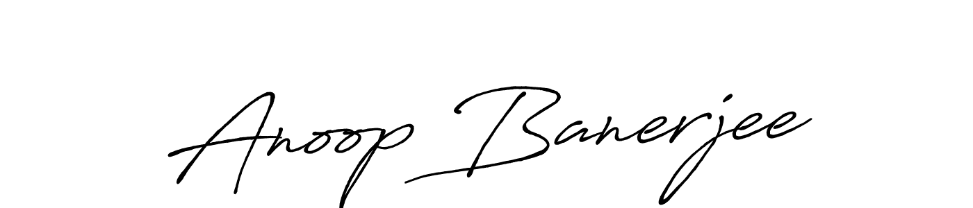 Create a beautiful signature design for name Anoop Banerjee. With this signature (Antro_Vectra_Bolder) fonts, you can make a handwritten signature for free. Anoop Banerjee signature style 7 images and pictures png