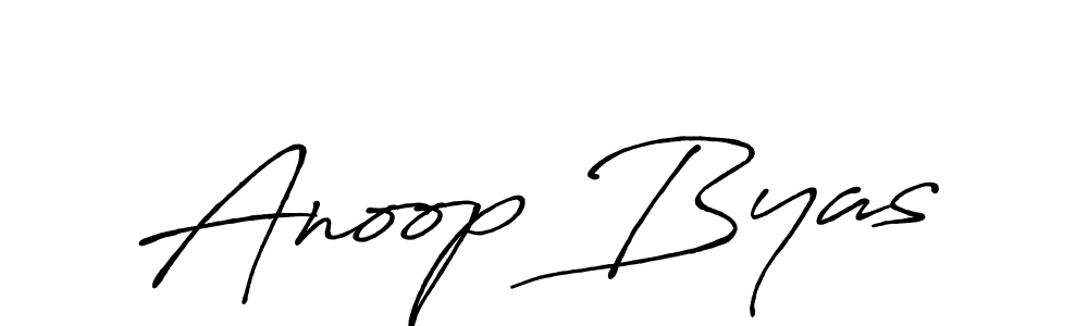 Use a signature maker to create a handwritten signature online. With this signature software, you can design (Antro_Vectra_Bolder) your own signature for name Anoop Byas. Anoop Byas signature style 7 images and pictures png