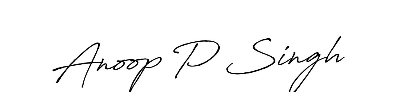 Anoop P Singh stylish signature style. Best Handwritten Sign (Antro_Vectra_Bolder) for my name. Handwritten Signature Collection Ideas for my name Anoop P Singh. Anoop P Singh signature style 7 images and pictures png