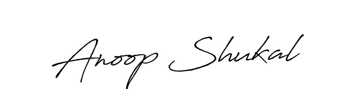 How to make Anoop Shukal name signature. Use Antro_Vectra_Bolder style for creating short signs online. This is the latest handwritten sign. Anoop Shukal signature style 7 images and pictures png