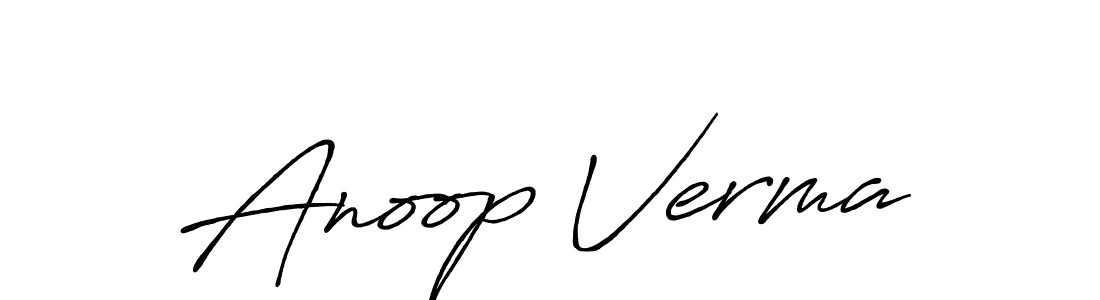 Create a beautiful signature design for name Anoop Verma. With this signature (Antro_Vectra_Bolder) fonts, you can make a handwritten signature for free. Anoop Verma signature style 7 images and pictures png