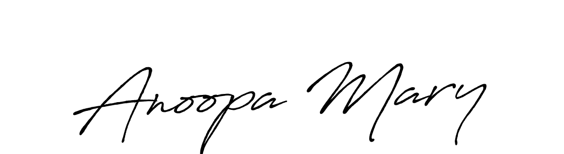 How to make Anoopa Mary name signature. Use Antro_Vectra_Bolder style for creating short signs online. This is the latest handwritten sign. Anoopa Mary signature style 7 images and pictures png