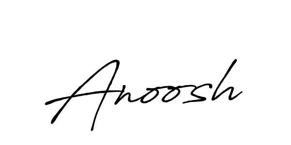 Use a signature maker to create a handwritten signature online. With this signature software, you can design (Antro_Vectra_Bolder) your own signature for name Anoosh. Anoosh signature style 7 images and pictures png