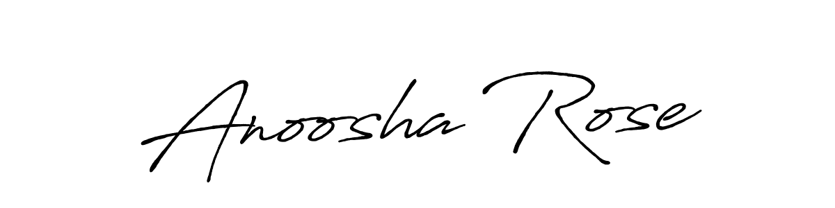 Use a signature maker to create a handwritten signature online. With this signature software, you can design (Antro_Vectra_Bolder) your own signature for name Anoosha Rose. Anoosha Rose signature style 7 images and pictures png