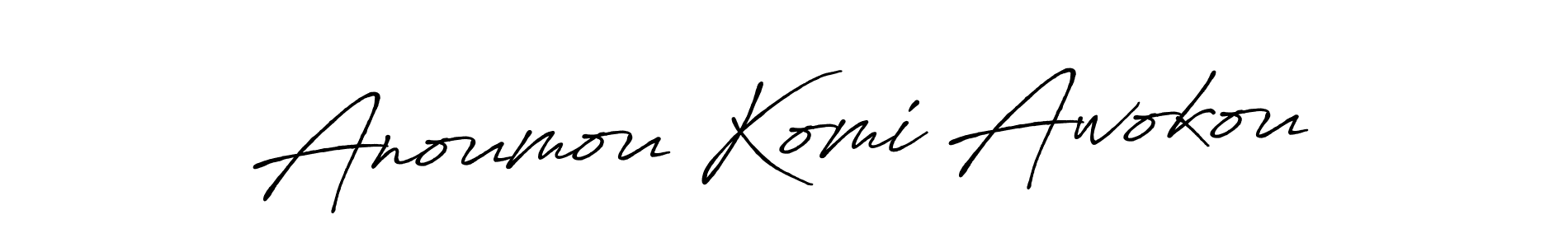 Make a beautiful signature design for name Anoumou Komi Awokou. With this signature (Antro_Vectra_Bolder) style, you can create a handwritten signature for free. Anoumou Komi Awokou signature style 7 images and pictures png