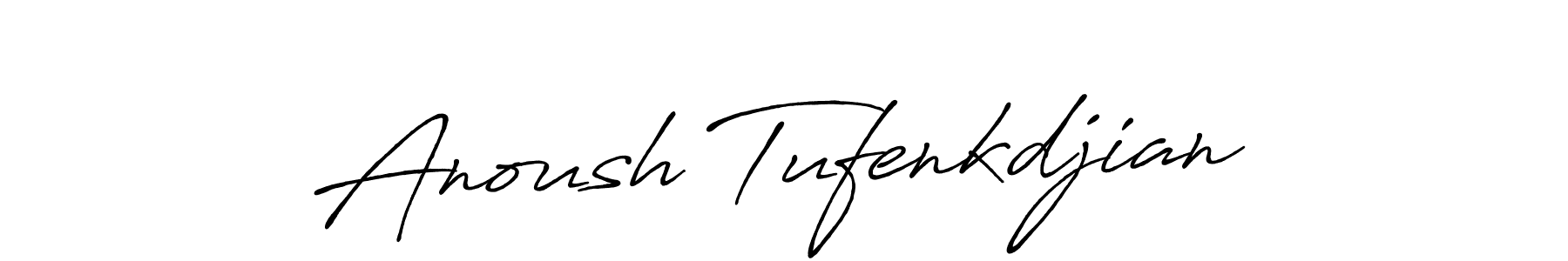 Make a short Anoush Tufenkdjian signature style. Manage your documents anywhere anytime using Antro_Vectra_Bolder. Create and add eSignatures, submit forms, share and send files easily. Anoush Tufenkdjian signature style 7 images and pictures png