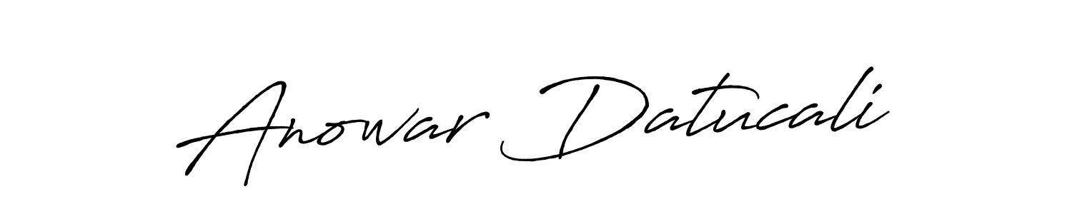 Similarly Antro_Vectra_Bolder is the best handwritten signature design. Signature creator online .You can use it as an online autograph creator for name Anowar Datucali. Anowar Datucali signature style 7 images and pictures png