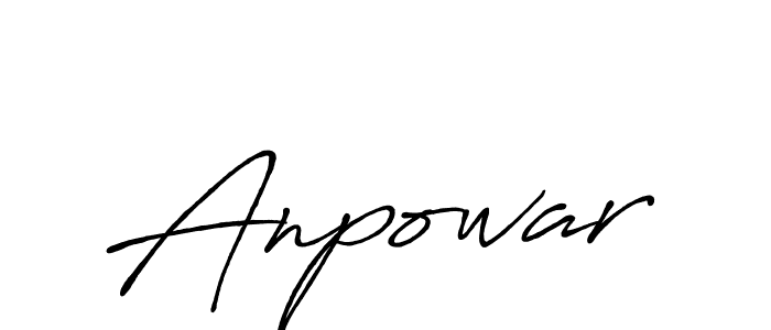 Make a beautiful signature design for name Anpowar. With this signature (Antro_Vectra_Bolder) style, you can create a handwritten signature for free. Anpowar signature style 7 images and pictures png