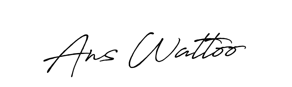 How to make Ans Wattoo name signature. Use Antro_Vectra_Bolder style for creating short signs online. This is the latest handwritten sign. Ans Wattoo signature style 7 images and pictures png