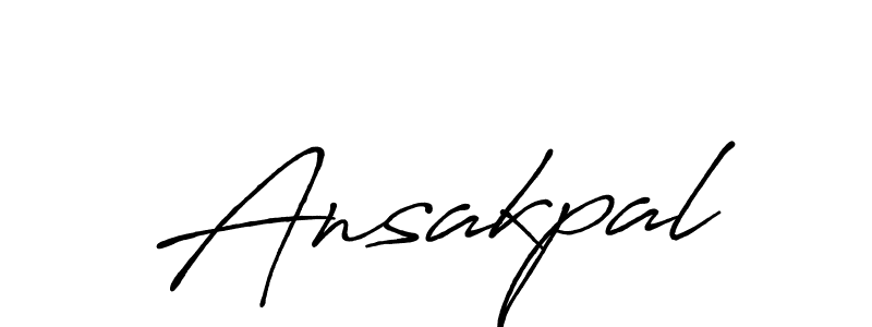 Make a beautiful signature design for name Ansakpal. With this signature (Antro_Vectra_Bolder) style, you can create a handwritten signature for free. Ansakpal signature style 7 images and pictures png