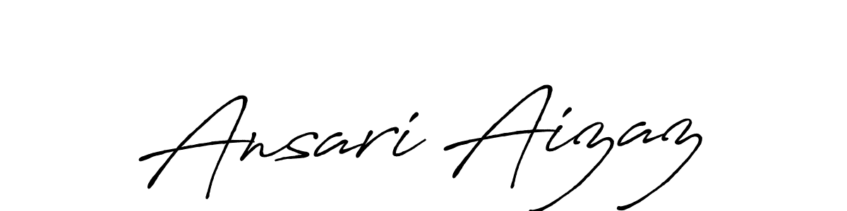 The best way (Antro_Vectra_Bolder) to make a short signature is to pick only two or three words in your name. The name Ansari Aizaz include a total of six letters. For converting this name. Ansari Aizaz signature style 7 images and pictures png
