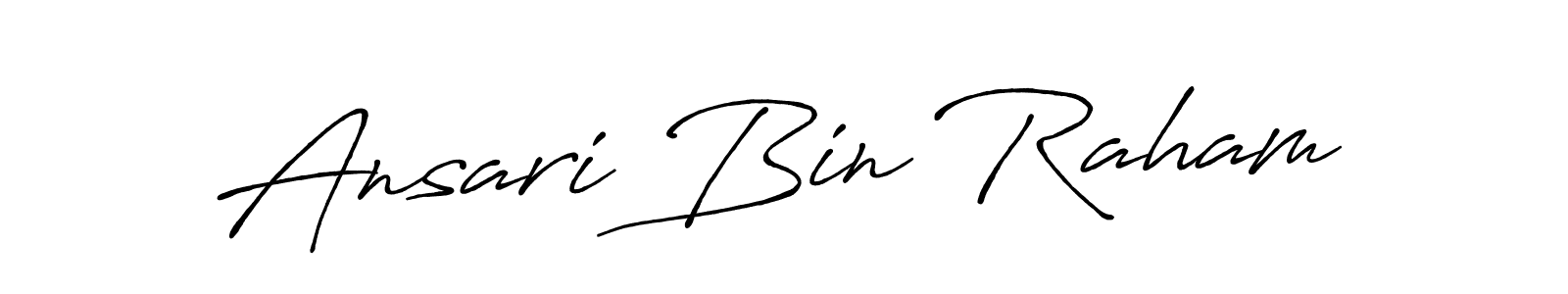 Use a signature maker to create a handwritten signature online. With this signature software, you can design (Antro_Vectra_Bolder) your own signature for name Ansari Bin Raham. Ansari Bin Raham signature style 7 images and pictures png