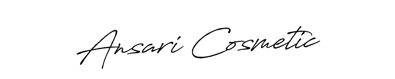 How to make Ansari Cosmetic name signature. Use Antro_Vectra_Bolder style for creating short signs online. This is the latest handwritten sign. Ansari Cosmetic signature style 7 images and pictures png