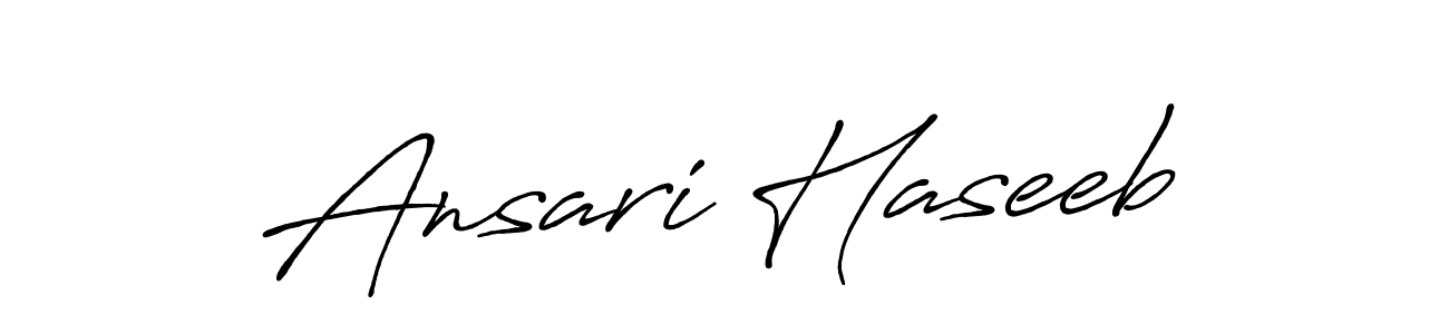 Create a beautiful signature design for name Ansari Haseeb. With this signature (Antro_Vectra_Bolder) fonts, you can make a handwritten signature for free. Ansari Haseeb signature style 7 images and pictures png