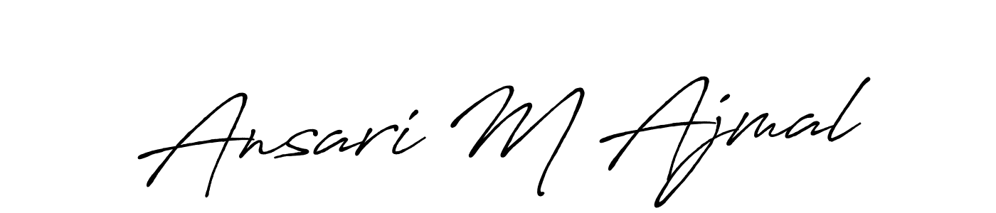 How to make Ansari M Ajmal signature? Antro_Vectra_Bolder is a professional autograph style. Create handwritten signature for Ansari M Ajmal name. Ansari M Ajmal signature style 7 images and pictures png