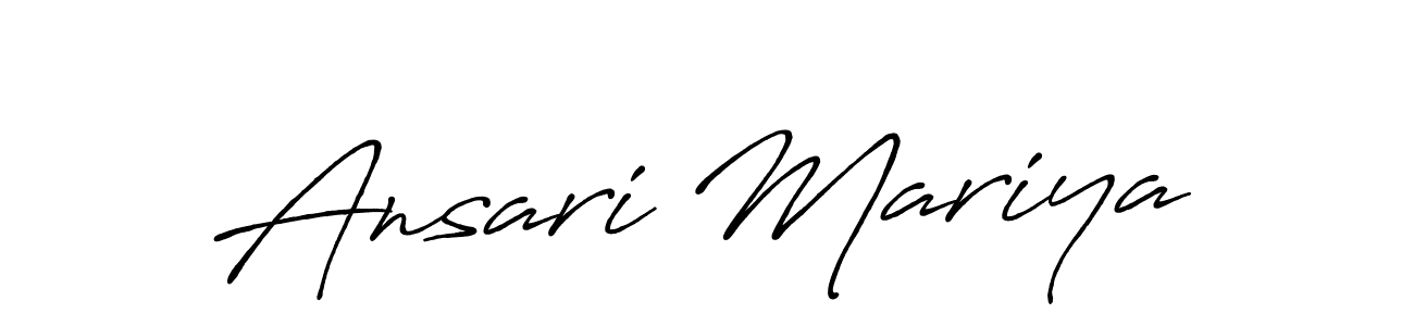 Design your own signature with our free online signature maker. With this signature software, you can create a handwritten (Antro_Vectra_Bolder) signature for name Ansari Mariya. Ansari Mariya signature style 7 images and pictures png